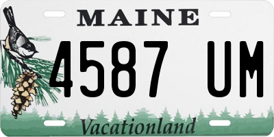 ME license plate 4587UM