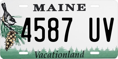 ME license plate 4587UV