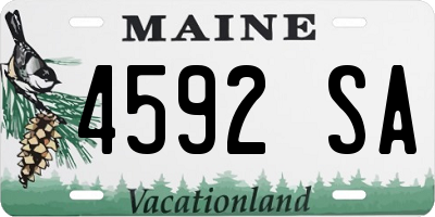 ME license plate 4592SA