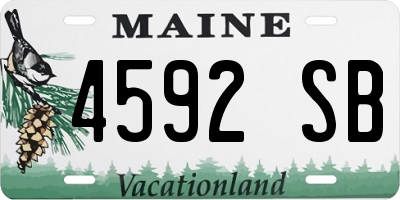 ME license plate 4592SB