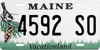 ME license plate 4592SO