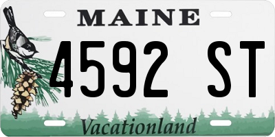 ME license plate 4592ST