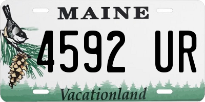 ME license plate 4592UR