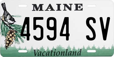 ME license plate 4594SV