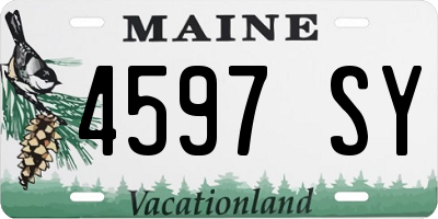 ME license plate 4597SY