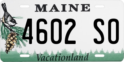 ME license plate 4602SO