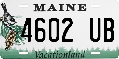 ME license plate 4602UB