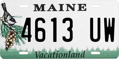 ME license plate 4613UW