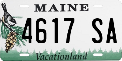 ME license plate 4617SA