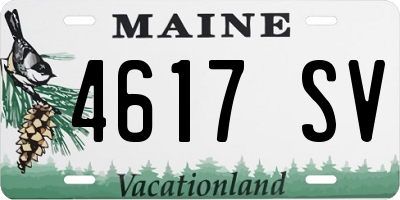 ME license plate 4617SV
