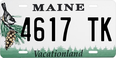 ME license plate 4617TK