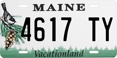 ME license plate 4617TY