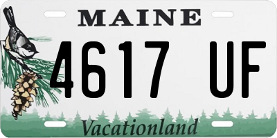 ME license plate 4617UF