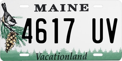 ME license plate 4617UV