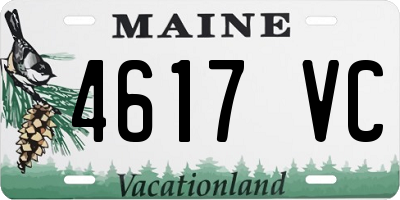 ME license plate 4617VC