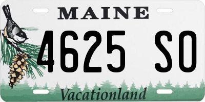 ME license plate 4625SO