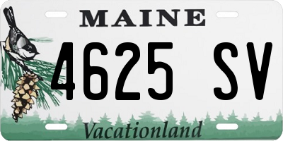 ME license plate 4625SV