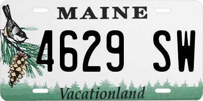 ME license plate 4629SW