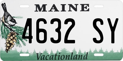 ME license plate 4632SY