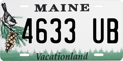 ME license plate 4633UB