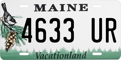 ME license plate 4633UR
