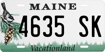ME license plate 4635SK