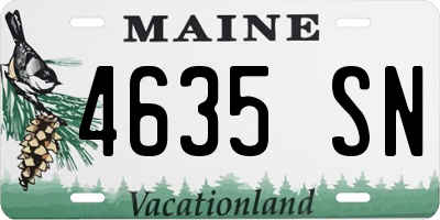 ME license plate 4635SN