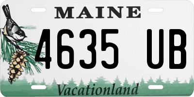 ME license plate 4635UB