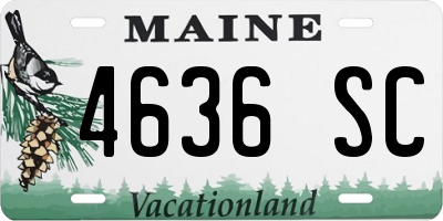 ME license plate 4636SC