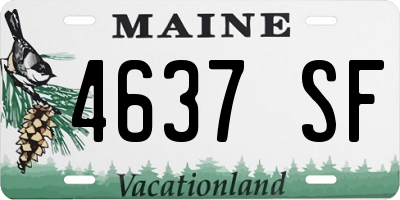 ME license plate 4637SF