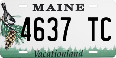 ME license plate 4637TC