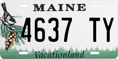 ME license plate 4637TY
