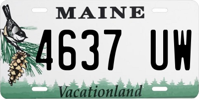 ME license plate 4637UW