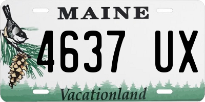 ME license plate 4637UX