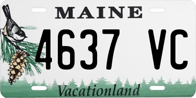 ME license plate 4637VC