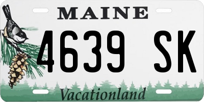 ME license plate 4639SK