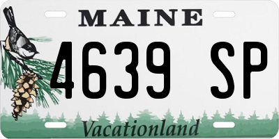 ME license plate 4639SP