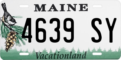 ME license plate 4639SY