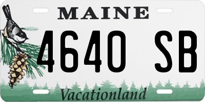 ME license plate 4640SB
