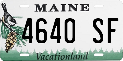 ME license plate 4640SF