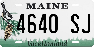 ME license plate 4640SJ