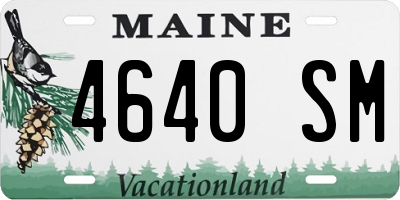 ME license plate 4640SM