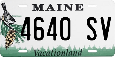 ME license plate 4640SV