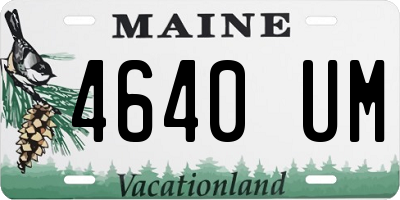 ME license plate 4640UM