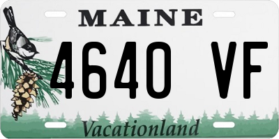 ME license plate 4640VF