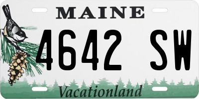ME license plate 4642SW