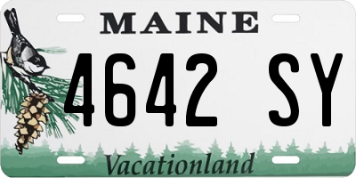 ME license plate 4642SY