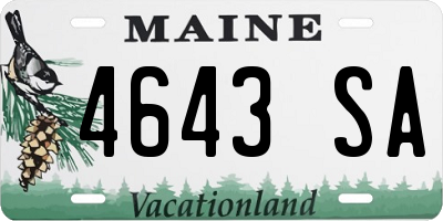 ME license plate 4643SA