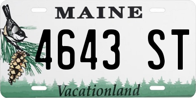 ME license plate 4643ST