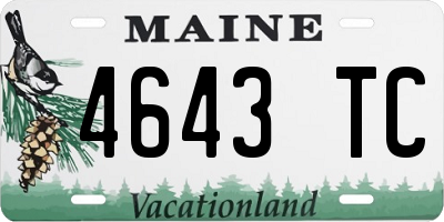 ME license plate 4643TC